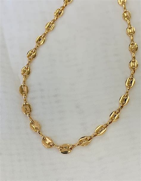 gold gucci link necklace